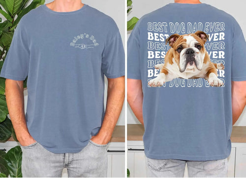 Best Dog Dad Ever Shirt, Custom Pet Photo Tee, Fathers Day Shirt for Dog Dad