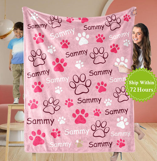 Custom Dog Name Blanket, Personalized Name Blanket for Pet Lover