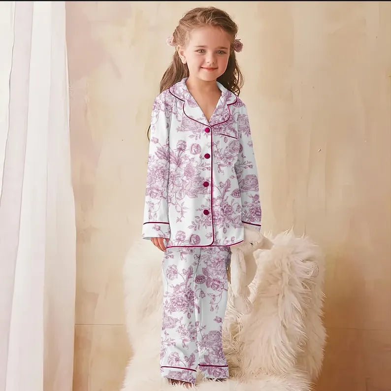 Custom Pet Portrait Chinoiserie Pajamas Set, Personalized Dog Face Pajama, Pet Lover Gift