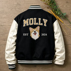 Custom Pet Portrait Varsity Jacket – Letterman Style with Name & Est. Year