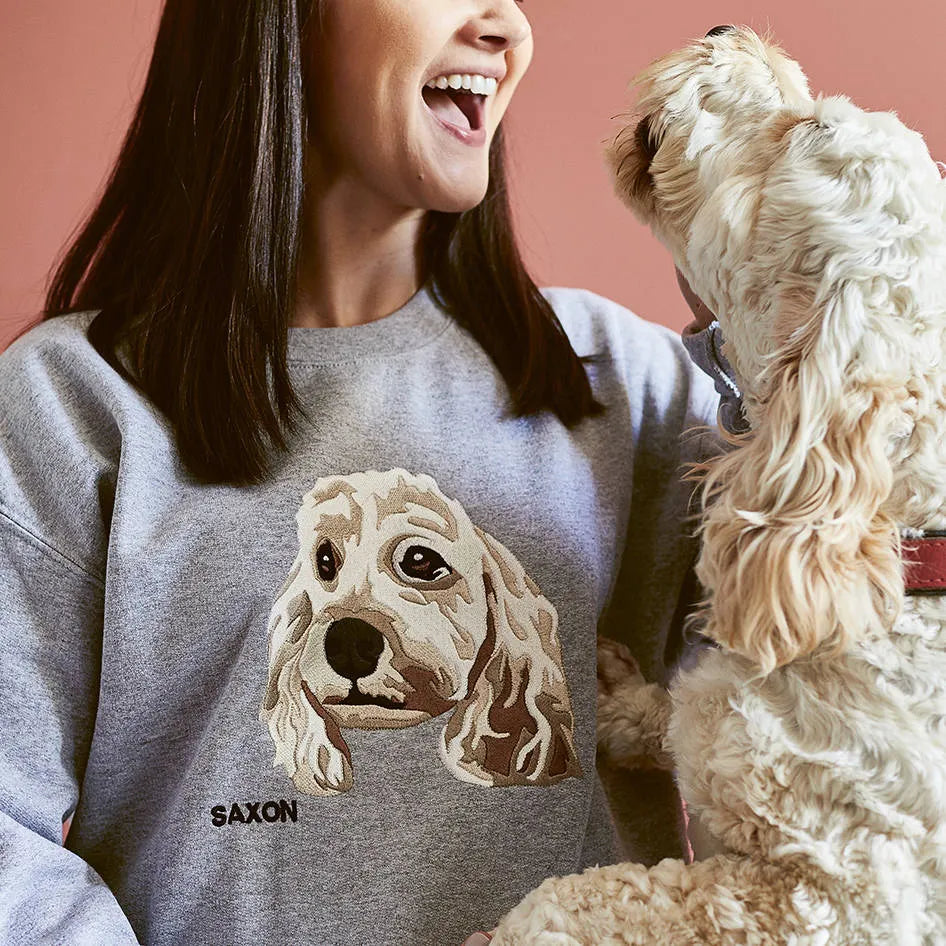 Personalised Pet Embroidered Sweatshirt Hoodie T-shirt- Colorful Design