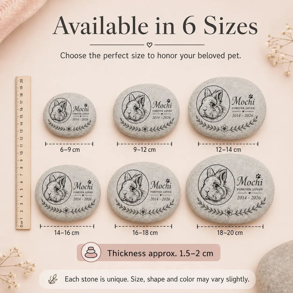 Custom Pet Portrait Grave Marker, Rabbit Dog Cat Remembrance Garden Stone, Pet Memorial Stone