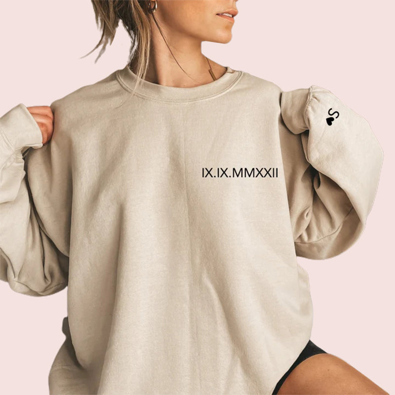 Roman Numerals Custom Sweatshirt Hoodie