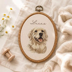 Personalized Pet Portrait Embroidery Hoop Art, Custom Dog Memorial Gift, Pet Loss Sympathy Gift
