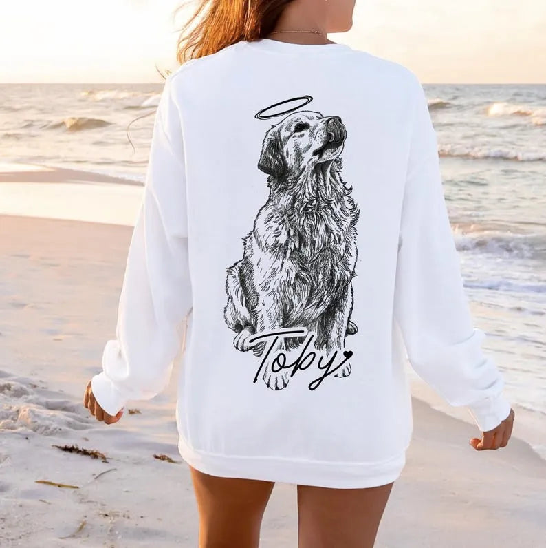 Custom Pet Photo & Name Printed Front/Back - T-Shirt or Sweatshirt Hoodie