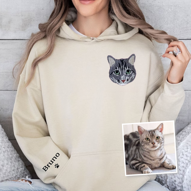 American Shorthair Cat Lover Custom Embroidered Sweatshirt Hoodie T-shirt