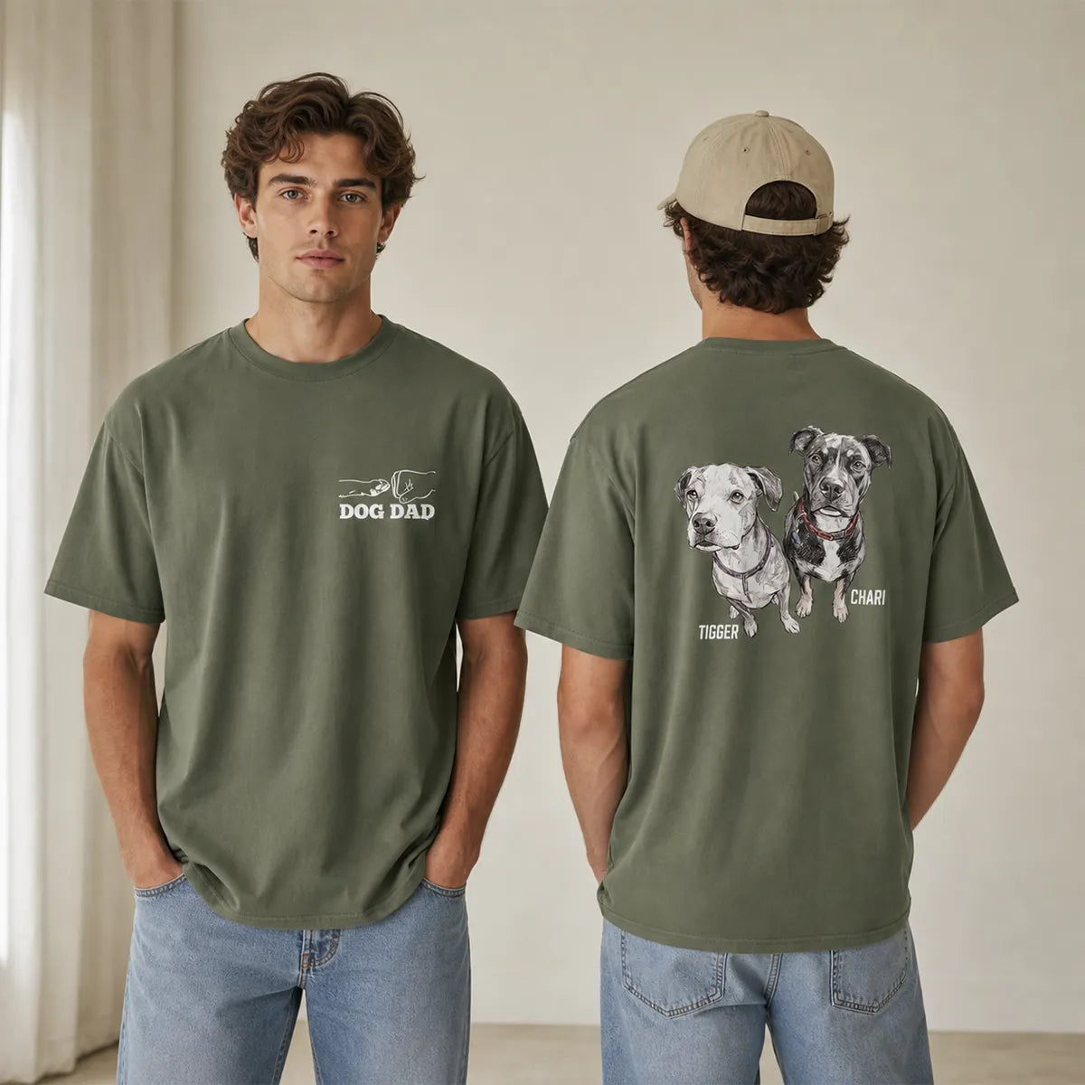 Personalized Dog Dad Shirt with Pet Photo Name, Father's Day Shirt For Dog Dad