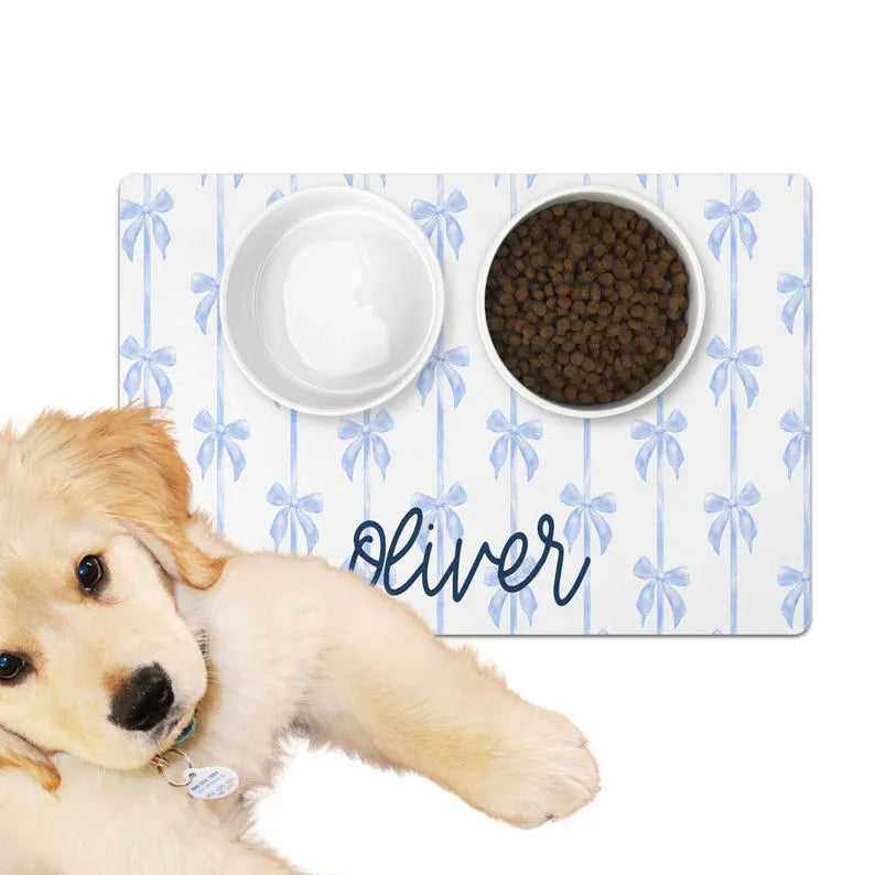 Personalized Dog Bowl Mat With Name Custom Pet Placemat