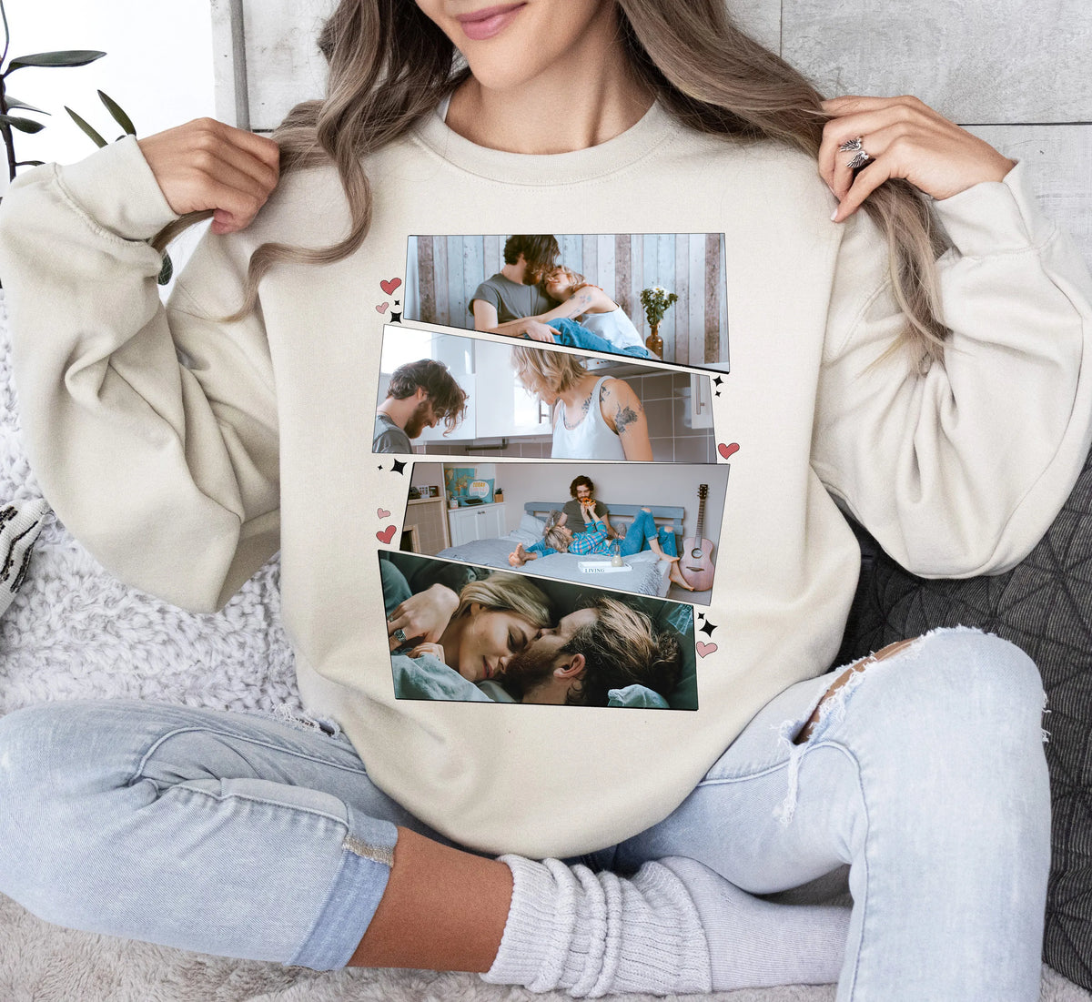 Custom Couple Sweatshirts from Photos,Photo Printing Sweatshirt Hoodie, Valentines Day Gift Valentines