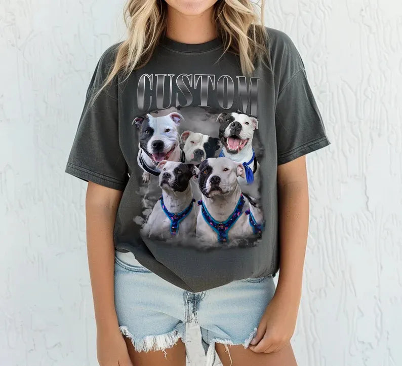Personalised Bootleg T shirt, Viral 90s Style Dog T shirt Hoodie Sweatshirt