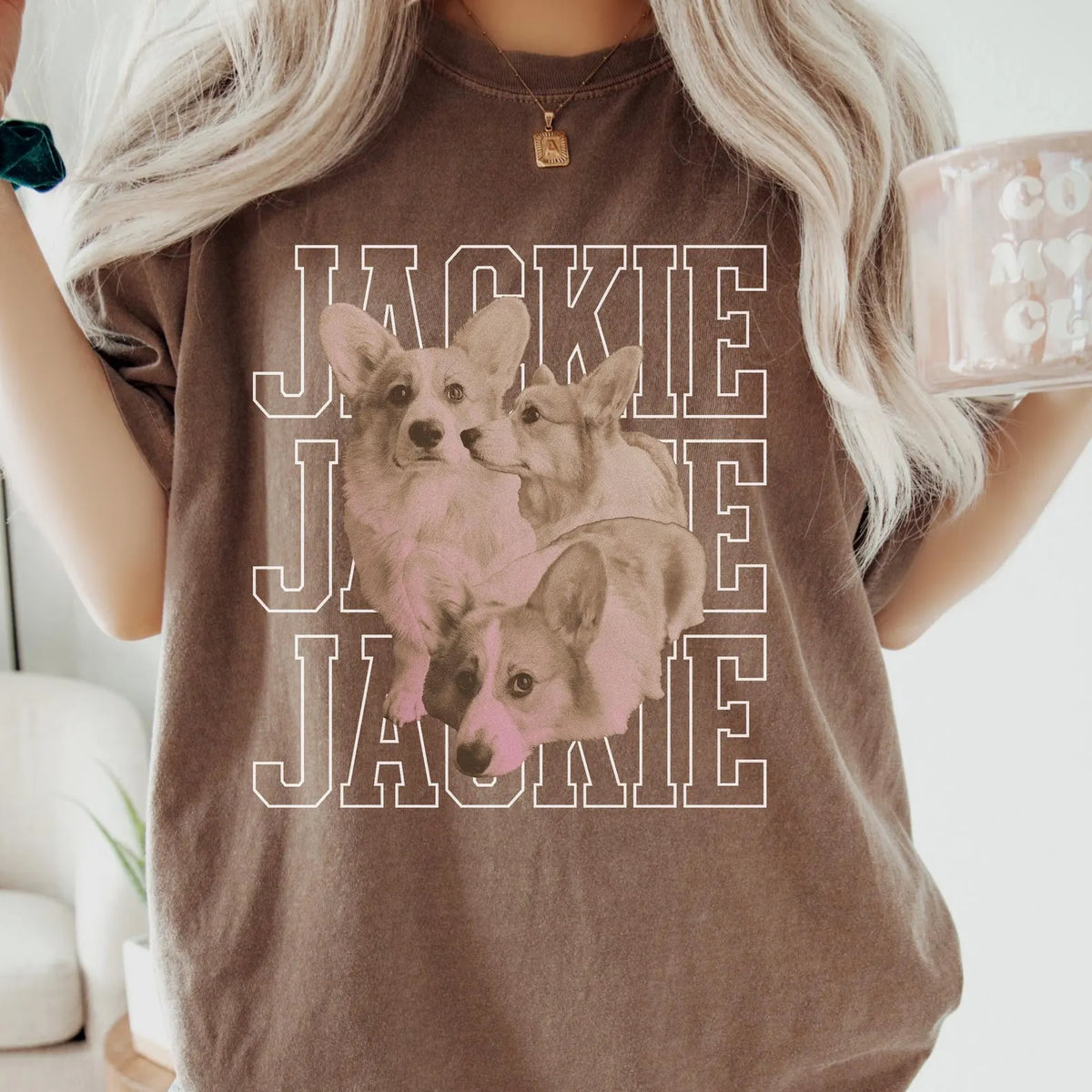 Custom Pet Portrait Shirt - Personalized Dog/Cat Tee with Name - Retro Cat Dad & Dog Mom Gift
