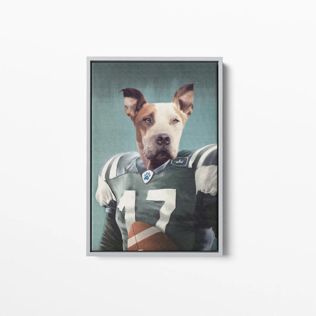The Football Player - Custom Pet Portrait Canvas Frame