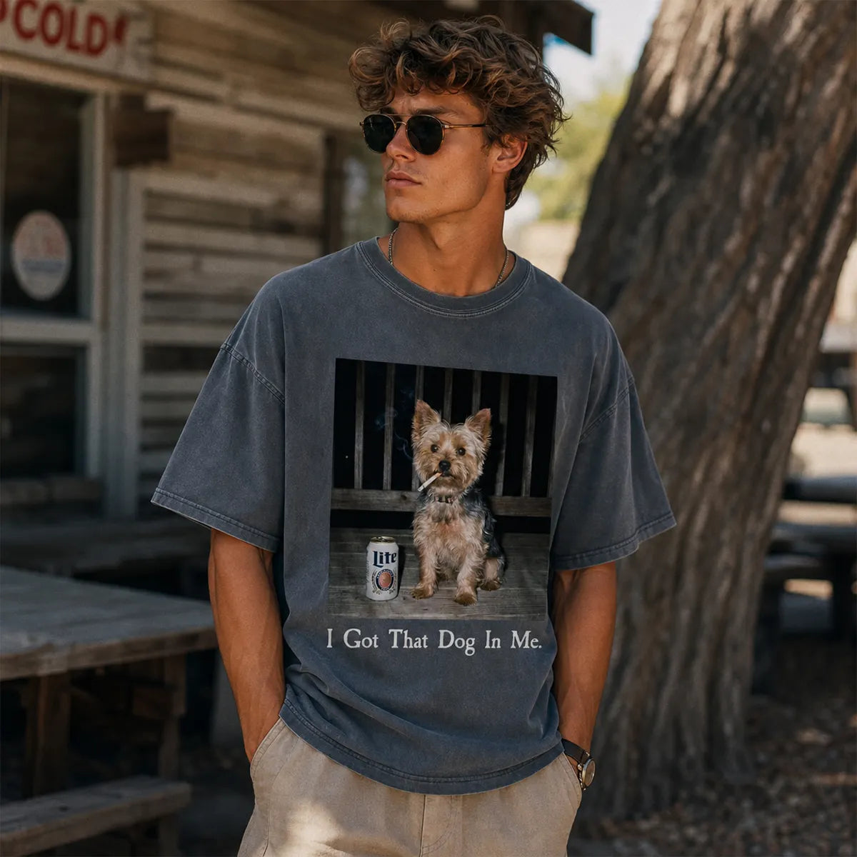 Custom Pet Photo Shirt, Personalized I Got That Dog In Me, Ironic Dog Smoking Shirt, Vintage Graphic T-Shirt