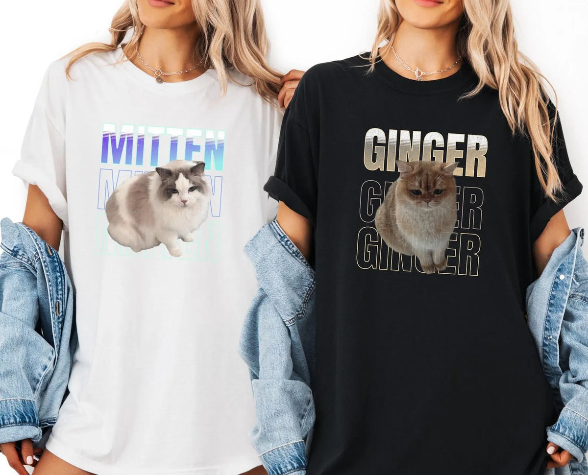 Custom Pet Photo T-Shirt & Hoodie with Name - Soft Cotton Funny Pet Lover Apparel
