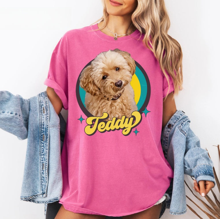 Custom Pet Shirt – Vintage Dog & Cat Portrait in Bootleg Style