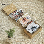 Pull Out Photo Album, Valentines Memory Collection, Personalised Wooden Photo Frame