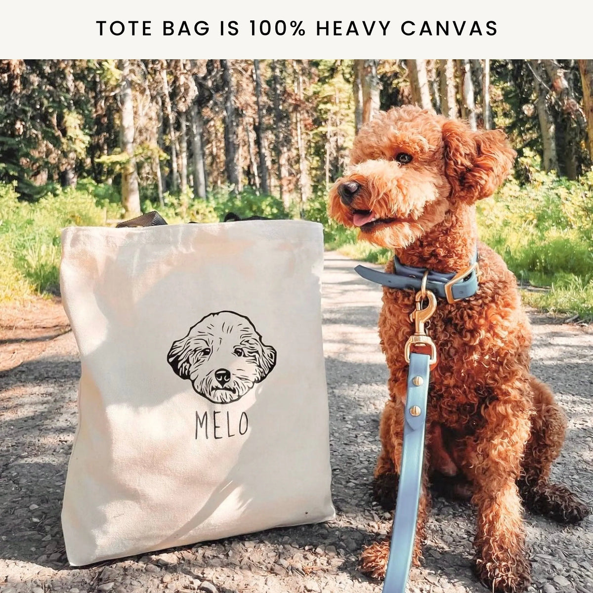 Custom Dog Portrait Tote Bag Personalized Pet Handbag Canvas Tote Bag