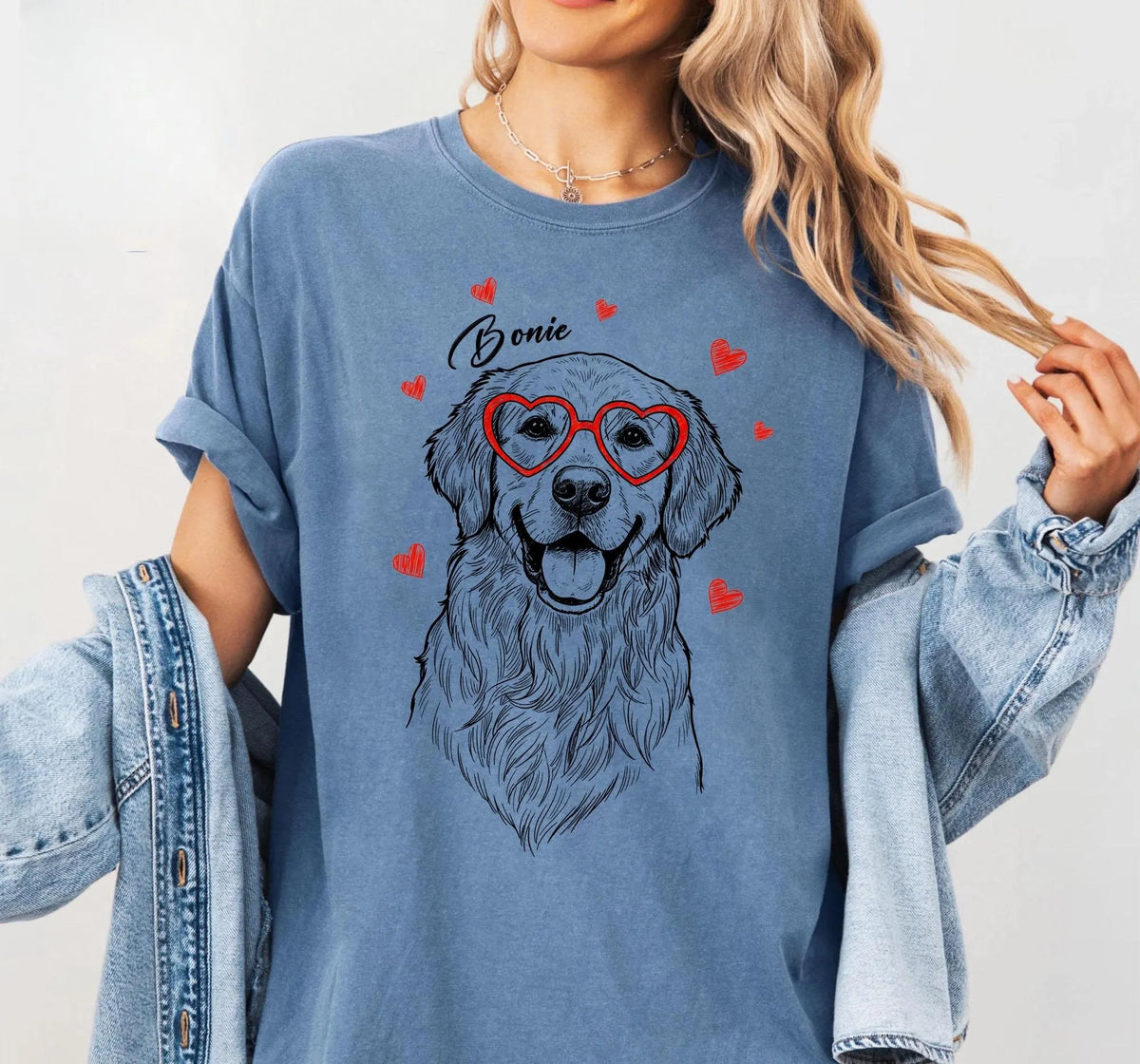 Custom Dog Valentine's Day Shirt, Personalized Dog Cat Drawing Sweatshirt