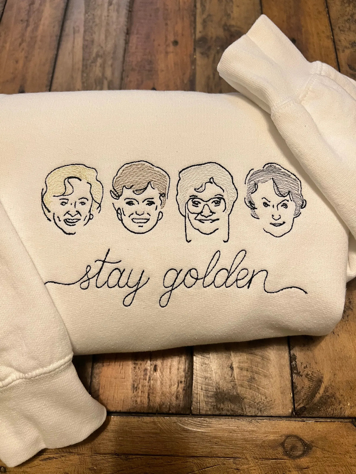 Custom Photo Embroidered Sweatshirt Hoodie- Stylish Outline Style