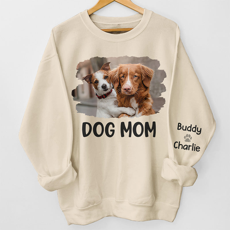 Custom Photo A Heart Full Of Paw Printing - Dog & Cat Personalized Custom Unisex Sweatshirt With Design On Sleeve - Gift