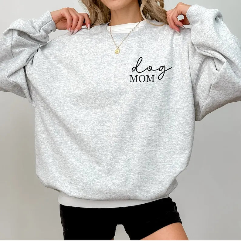 Personalized Dog Ear Custom Print Sweatshirt, Customized Dog Mom Hoodie
