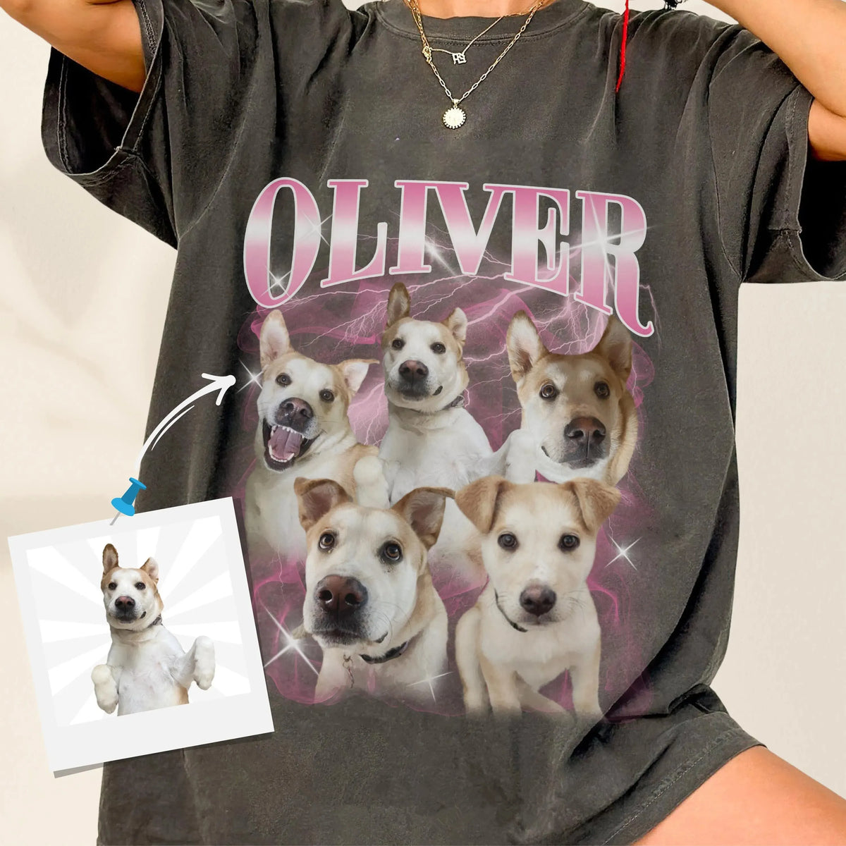 Custom Pet Bootleg Shirt – Personalized Dog Tee & Hoodie with Photo & Name 
