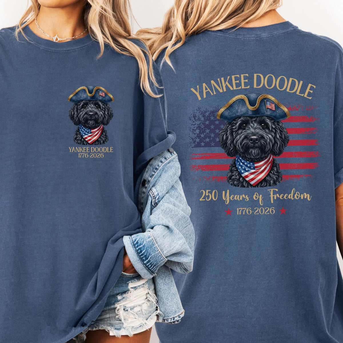 Custom Pet Photo Patriotic Dog Tee, America 250th Anniversary Shirt