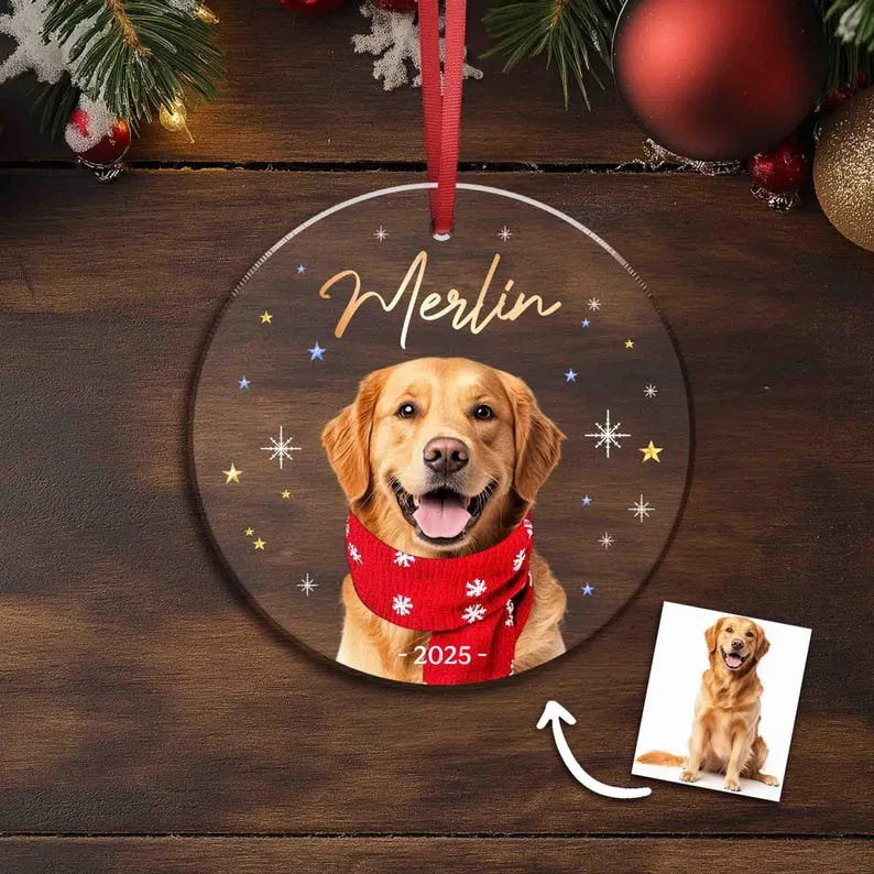 Personalized Pet Christmas Ornament – Custom Pet Portrait & Photo Decoration