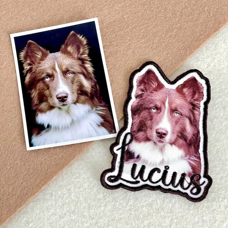 Custom Pet Portrait Patch – Embroidered Photo Keepsake, Dog & Cat Memorial