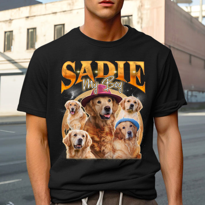 Custom Pet Face Vintage Printing Vintage Hip Hop T-shirt Sweatshirt Hoodie