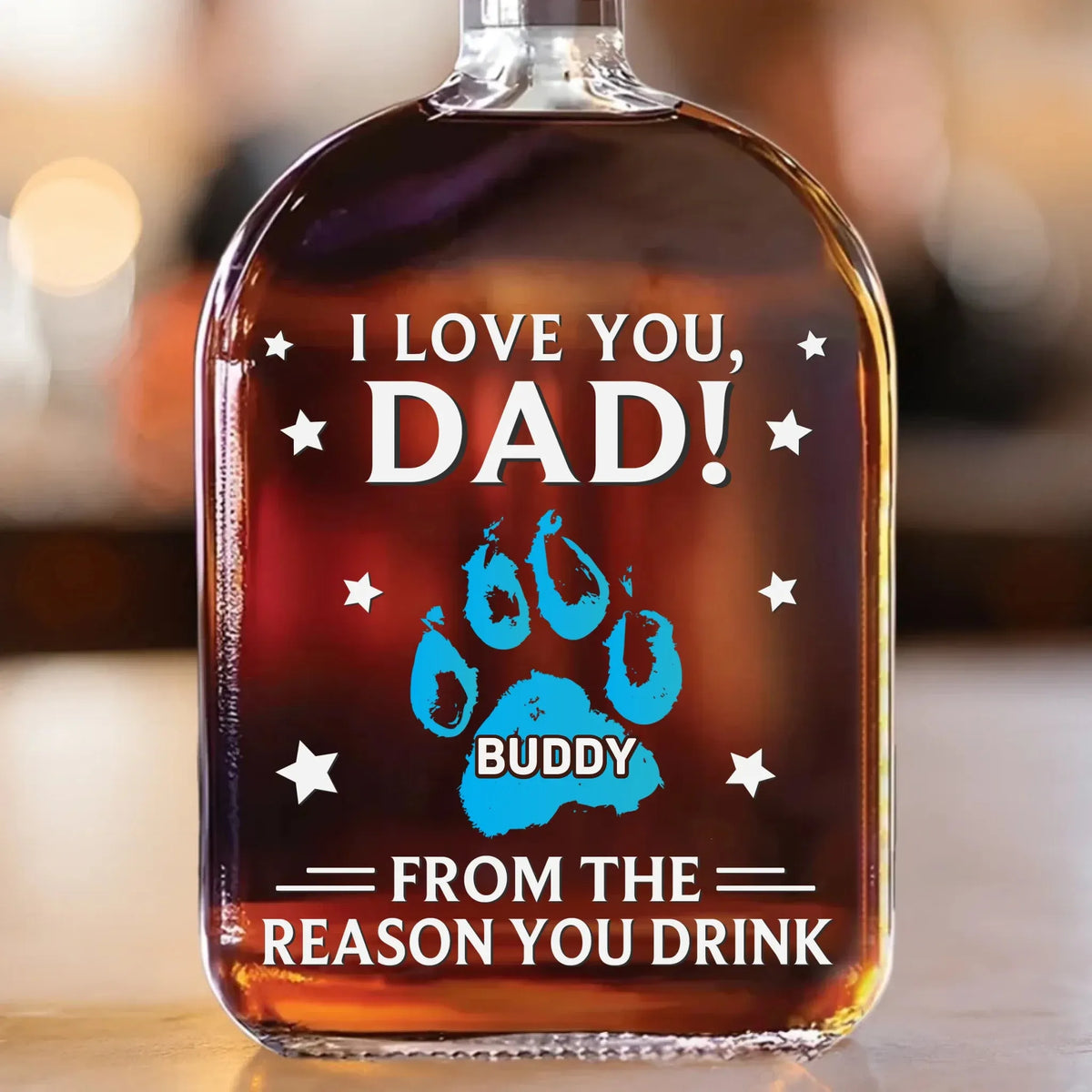 You're Our Favorite Hooman - Dog & Cat Personalized Whiskey Bottle