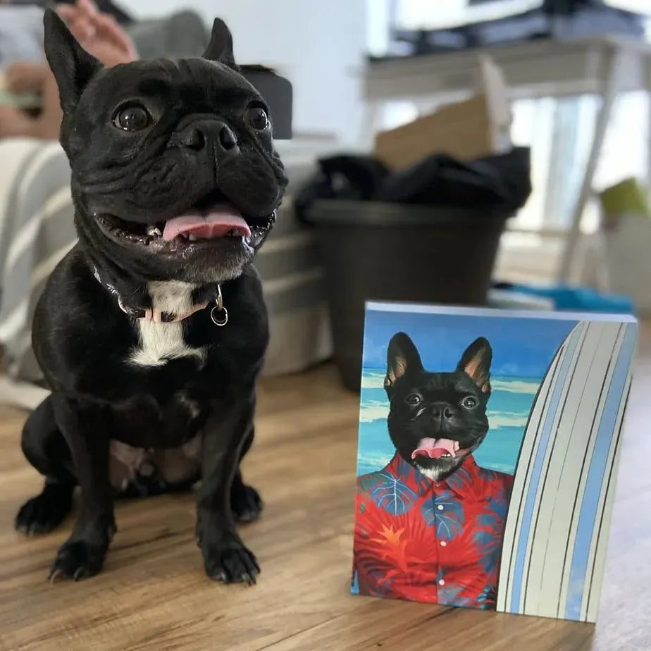 The Surfer - Custom Pet Portrait Canvas Frame
