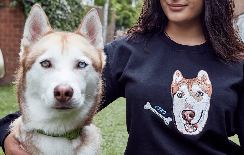 Personalised Pet Embroidered Sweatshirt Hoodie T-shirt- Colorful Design