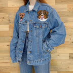 Embroidered Pet Portrait Denim Jacket Custom Denim Jacket