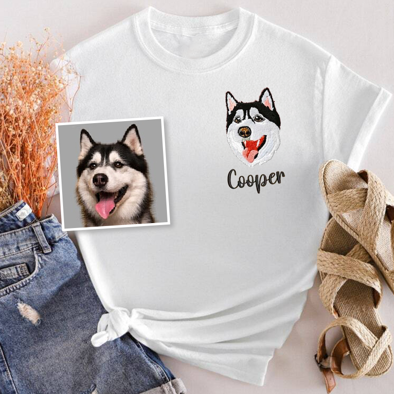 Husky Lover Custom Embroidered Sweatshirt Hoodie T-shirt
