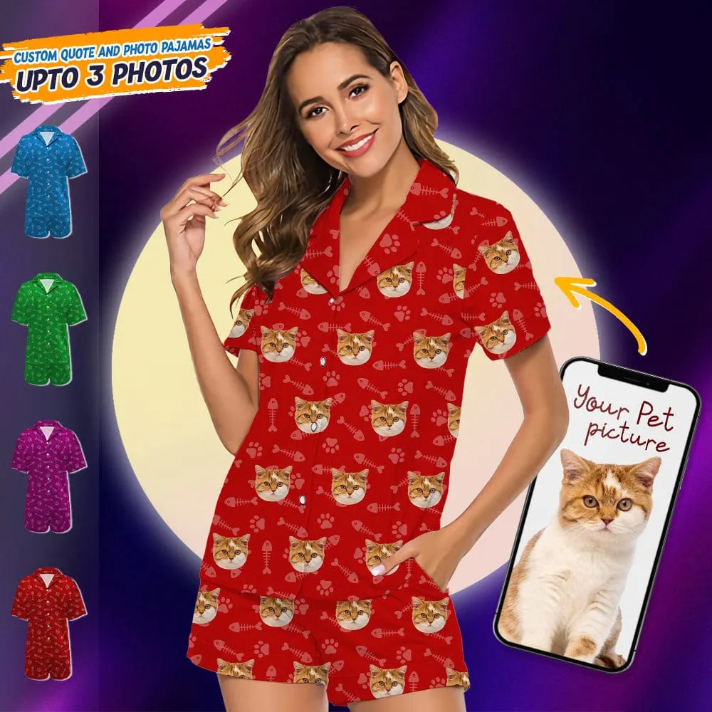 Custom Photo Dog Cat Short Pajamas