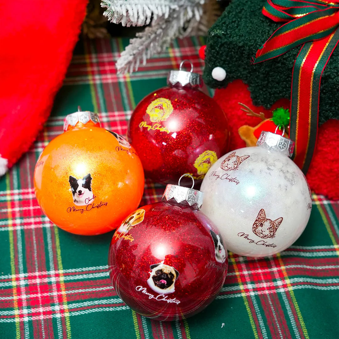 Personalized Pet Portrait Christmas Tree Ornaments – Photo Oil Painting Effect