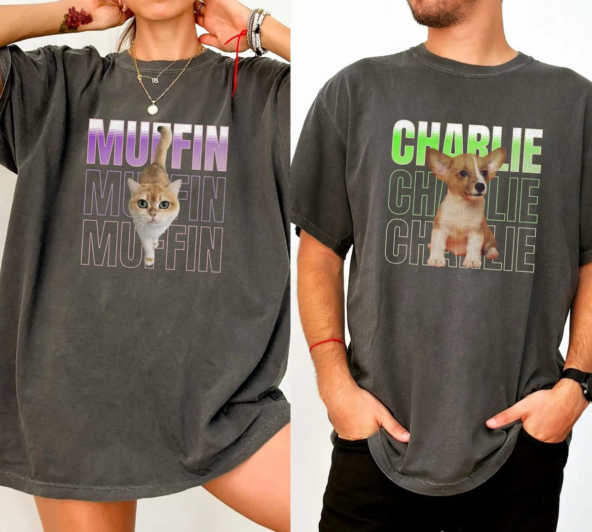 Custom Pet Photo T-Shirt & Hoodie with Name - Soft Cotton Funny Pet Lover Apparel