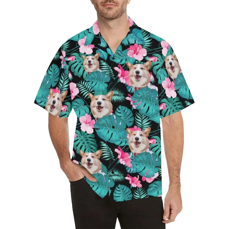 Personalized Photo Hawaiian Shirts Custom Dog Face Shirt Custom Hawaiian Shirt with Pets Face