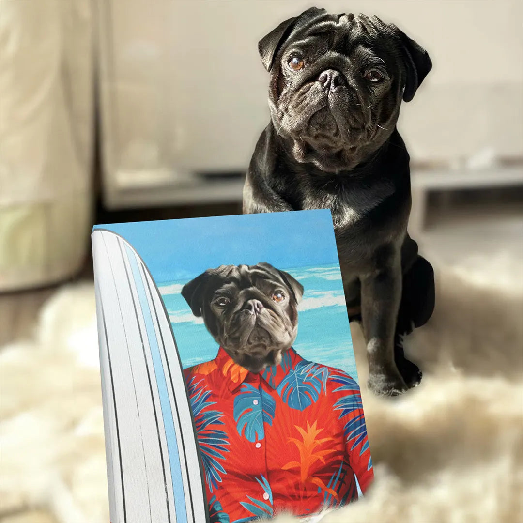 The Surfer - Custom Pet Portrait Canvas Frame