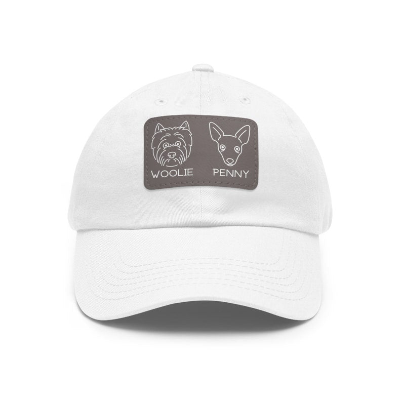 Personalized Dog Hat Custom Patch Pet Hat, Leather Patch Hat