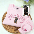 Custom Dog Portrait Embroidered Sweatshirt with Pet Name