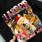 Personalized Dog Bootleg Rap Tee, Custom Pet Face Shirt, Christmas Gift for Dog Lovers