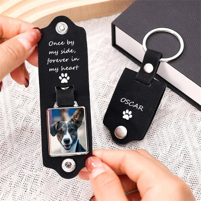 Pet Memorial Keychain, Custom Dog Picture Keychain, Pet Loss Gift, Dog Mom Keychain
