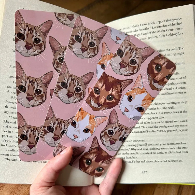 Custom Pet Portrait Bookmark – Personalized Bookmark for Pet Owners & Book Lovers