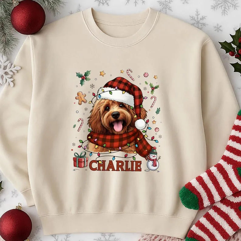 Personalized Christmas Dog Shirt Dog Mom Christmas Sweatshirt