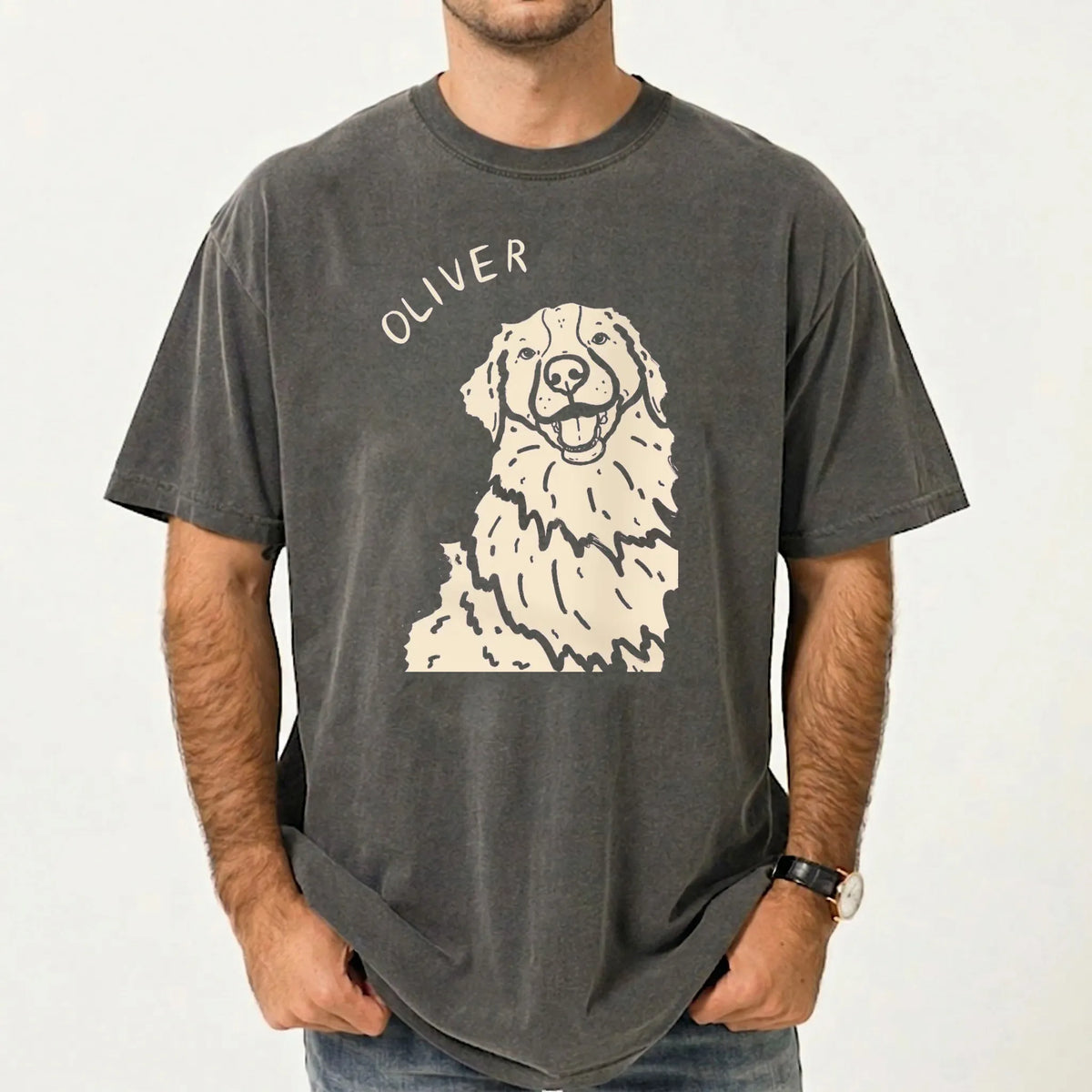 Custom Pet Portrait Modern Style Tee Sweatshirt Hoodie