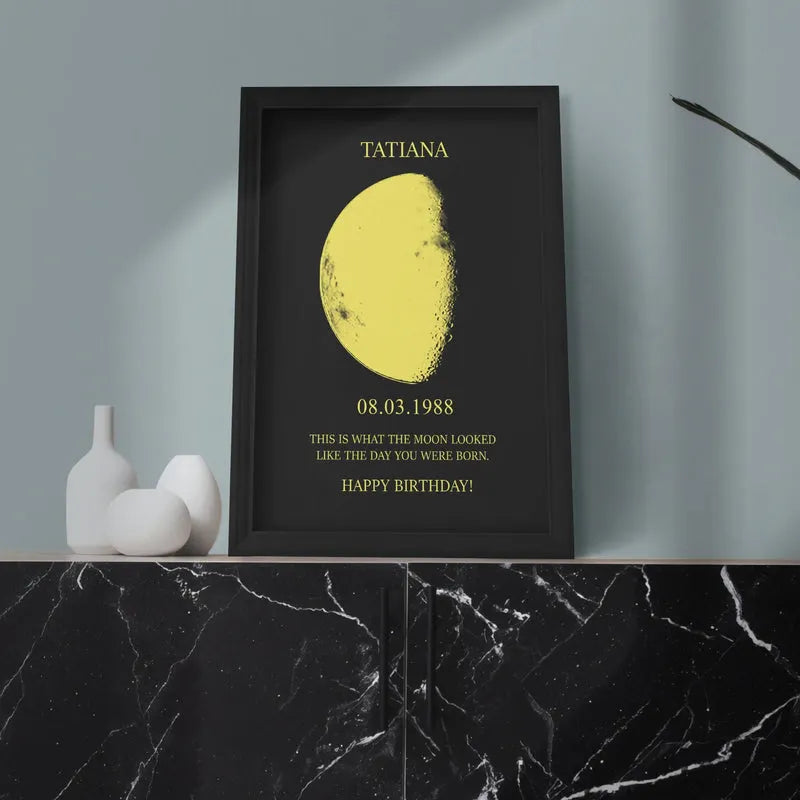 🌔Custom Couple Art Frame/ REAL MOON PHASE - For Memory Gift