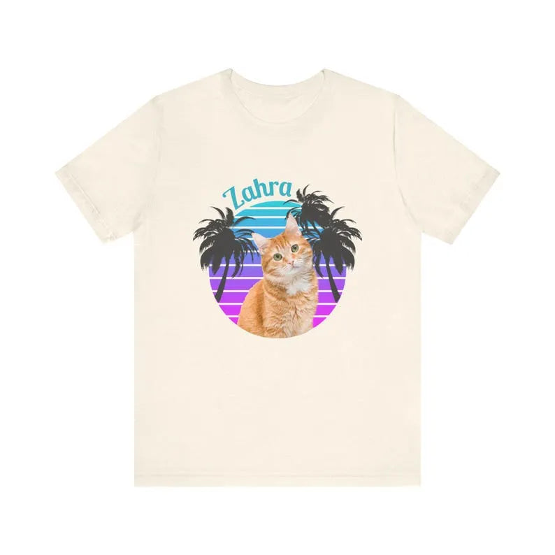 Custom Retro Pet T-shirt – Personalized Cat or Dog Shirt with Photo, Vintage Style for Retro Lovers