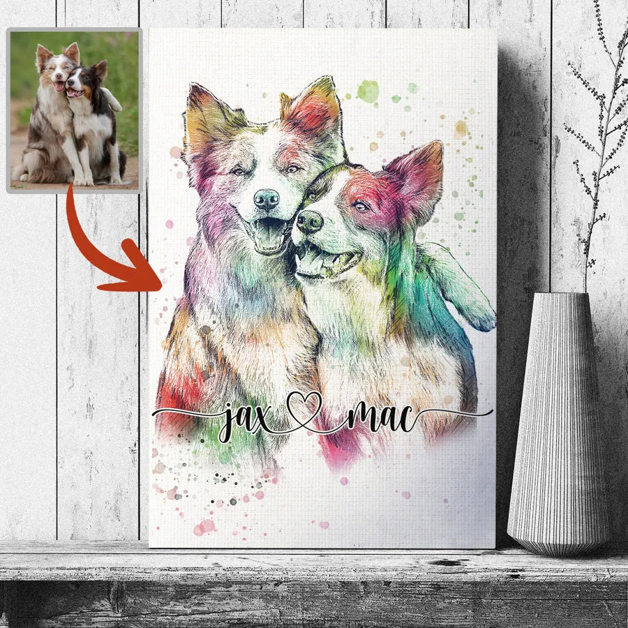Unique Custom Dog Canvas Great Gift for Dog Lovers